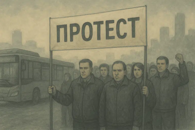 Protest Sofia transport mobile